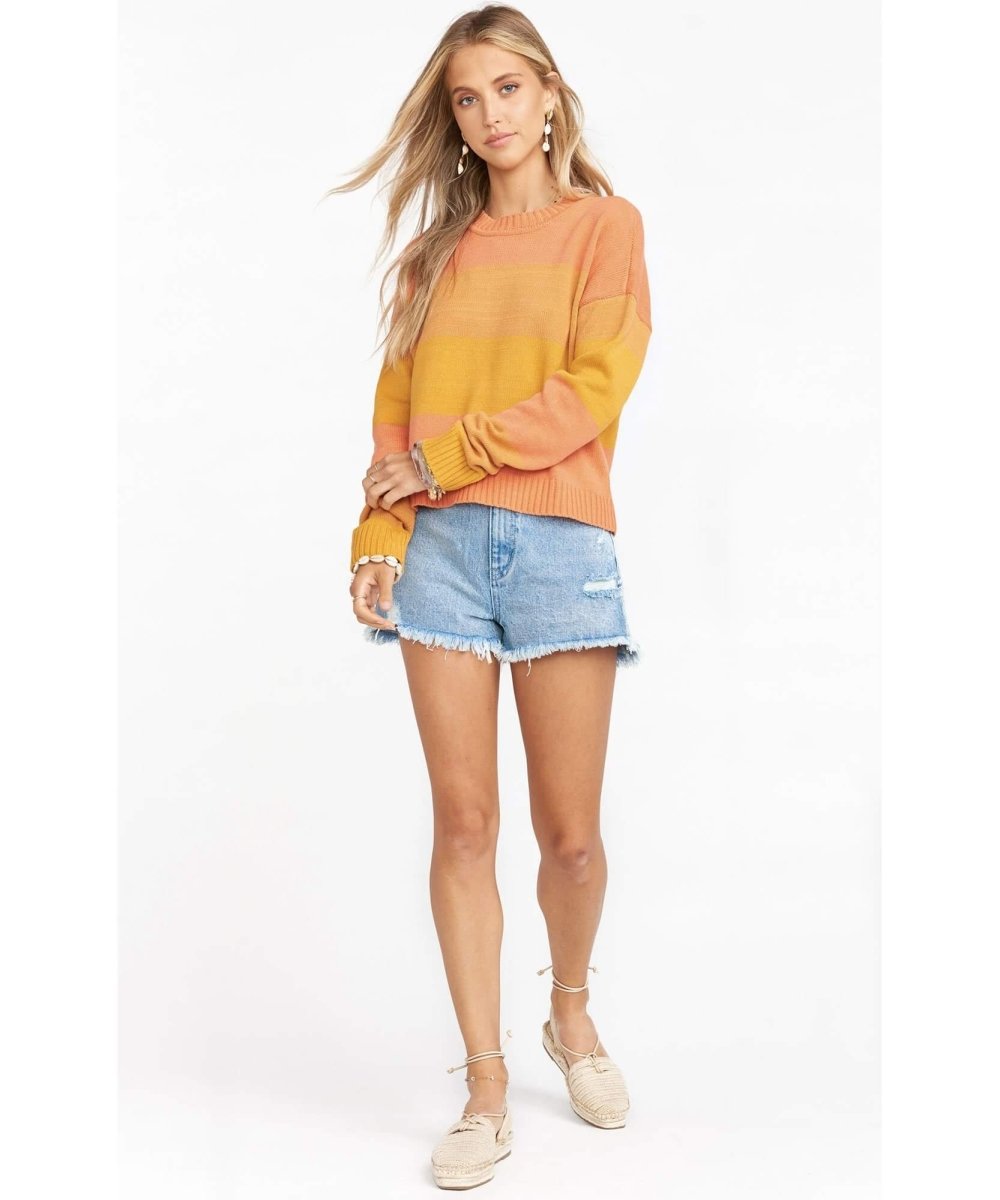 Cropped Varsity Sweater Sunshine Stripe - miamidrugpossession