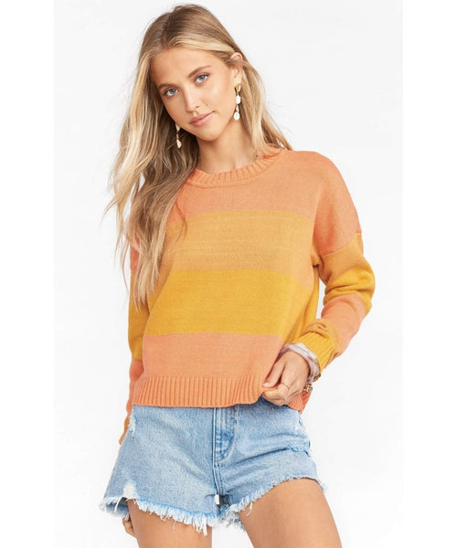 Cropped Varsity Sweater Sunshine Stripe - clearpathherbicide