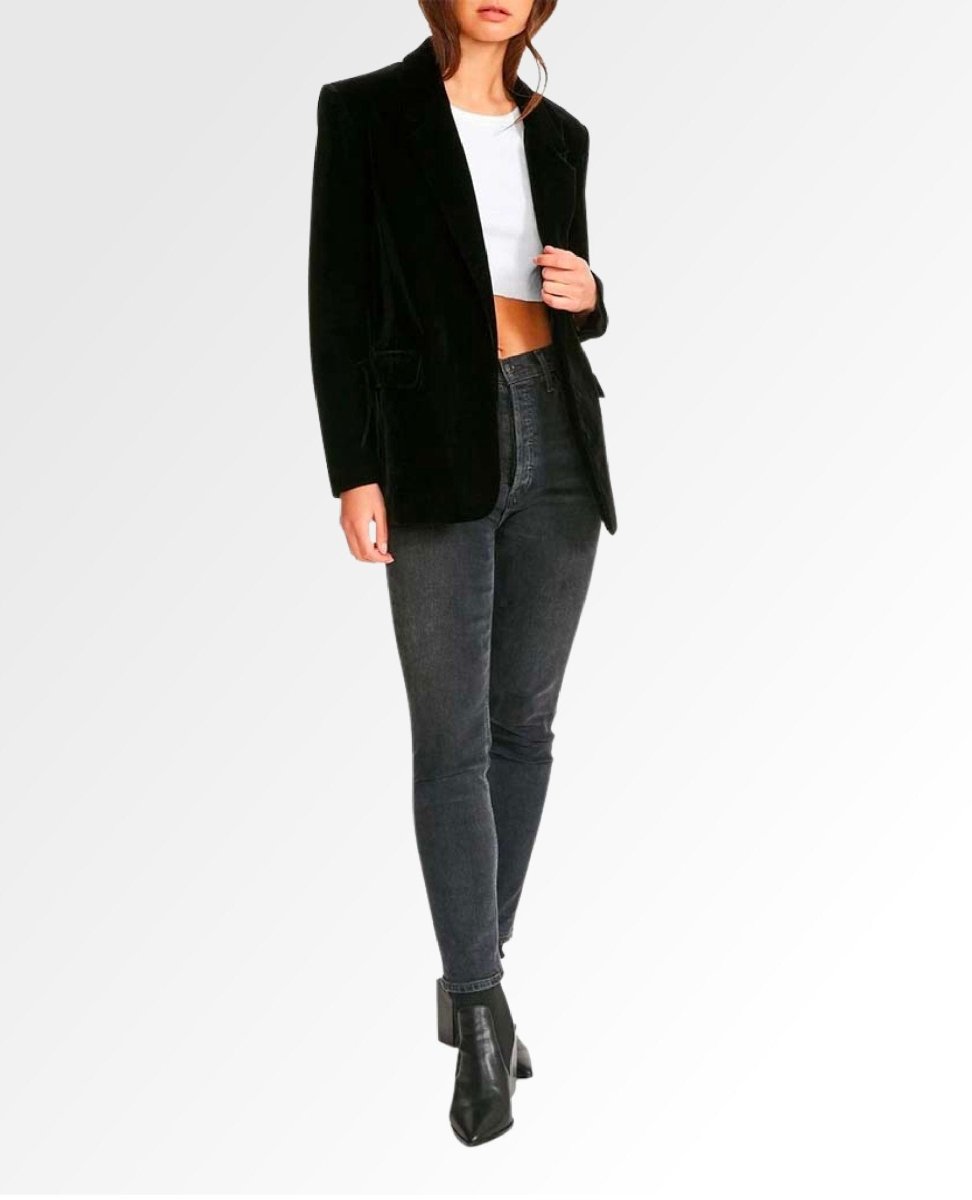 Crush A lot Velvet Blazer Black - miamidrugpossession