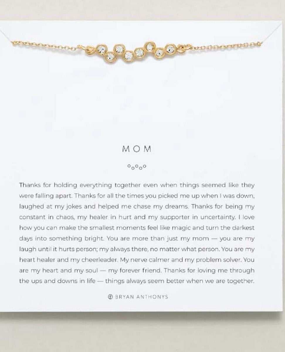 Crystal Mom Necklace 14k Gold - PINK ARROWS