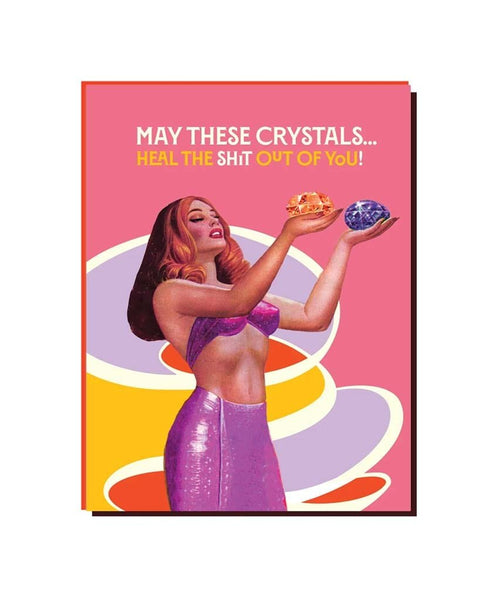 Crystals Heal Card - PINK ARROWS