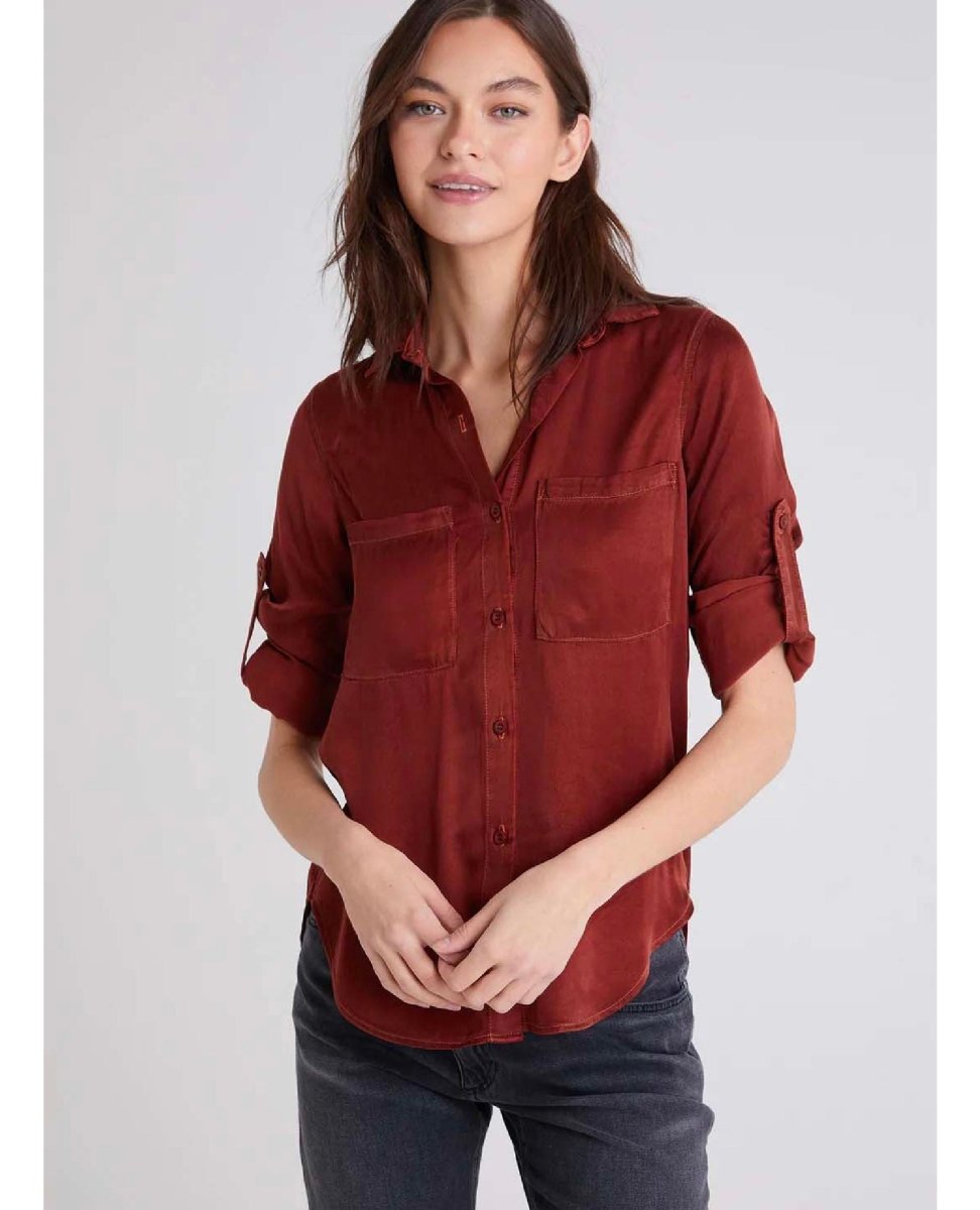 Cupro Two Pocket Shirt Brandy - miamidrugpossession