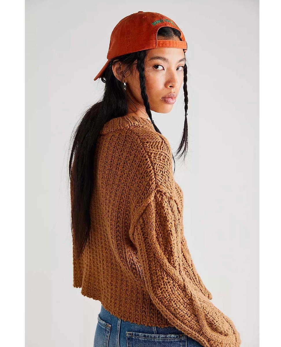 Cutting Edge Cable Sweater Camel - miamidrugpossession