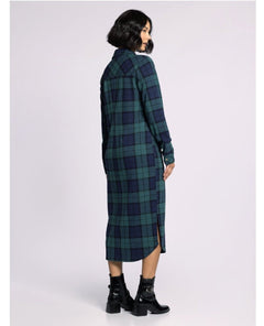 Dahlia Dress Pine Navy Plaid - PINK ARROWS