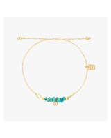 Dainty Turquoise Bead Gold Charm Bracelet - miamidrugpossession