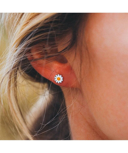 Daisy Stud Silver Earrings - miamidrugpossession