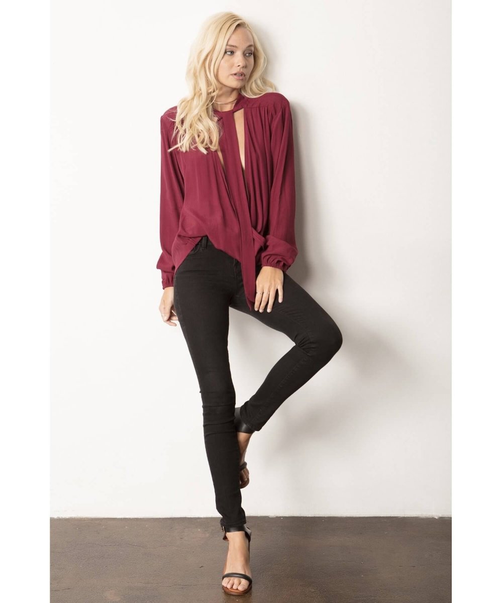 Deep V Tie Front Top - miamidrugpossession