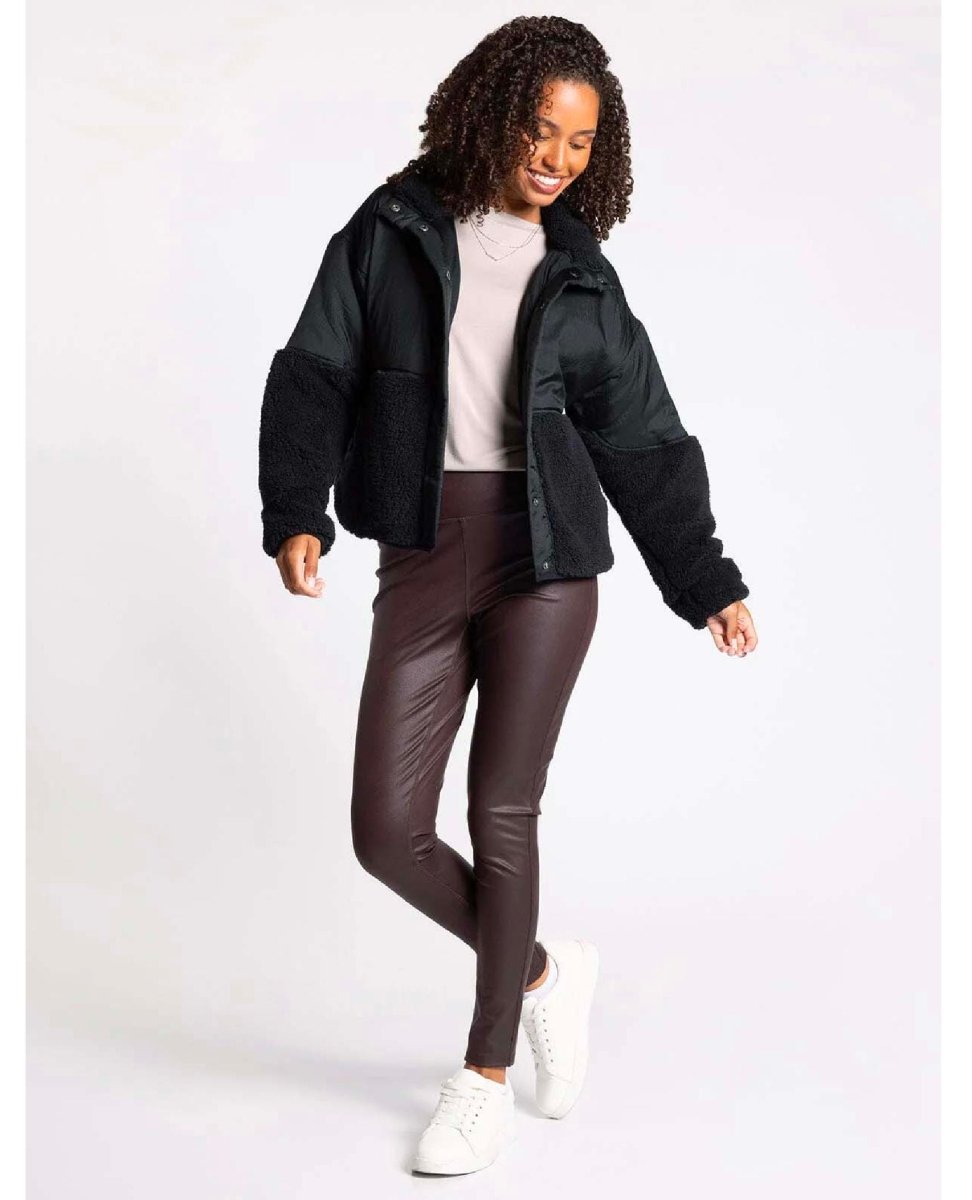 Delia Sherpa Black Jacket - clearpathherbicide