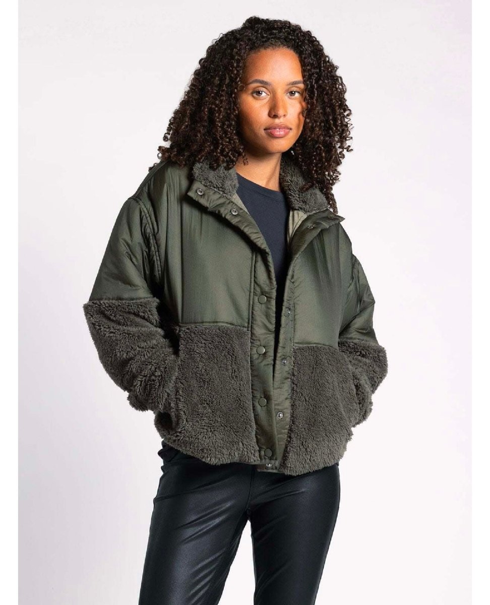 Delia Sherpa Olive Jacket - miamidrugpossession