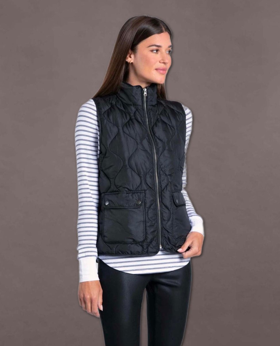 Denver Quilted Vest Black - miamidrugpossession