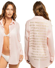 Destination Candy Oversized Shirt Gold - PINK ARROWS