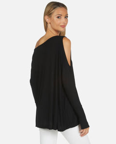 Deuce Cold Shoulder Top Black - miamidrugpossession