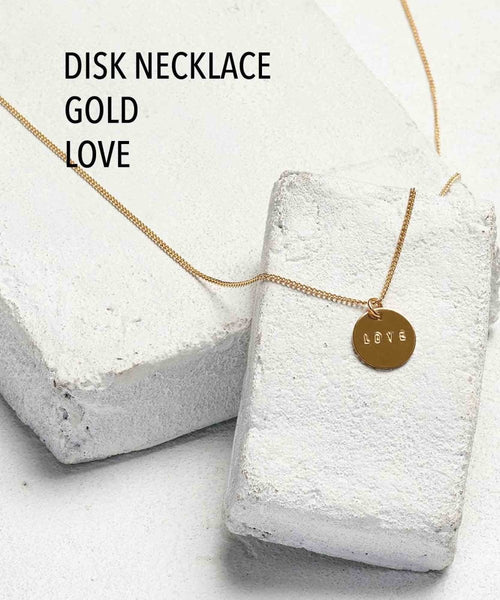 Disk Necklace GOLD, Love - clearpathherbicide