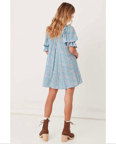 Dolly Mini Dress Dusty Blue - miamidrugpossession