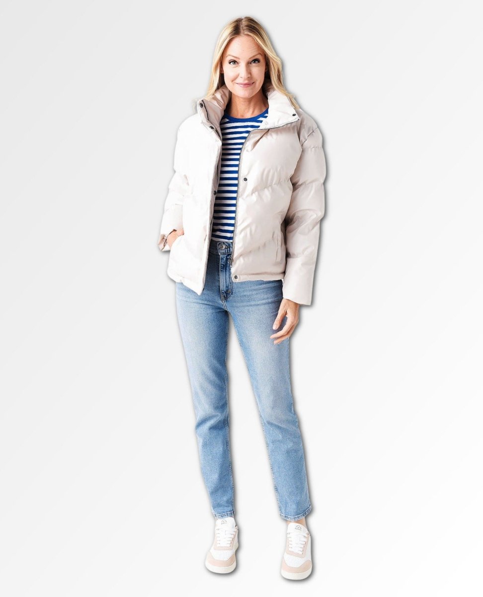 Downtown Puffer Jacket Oatmeal - miamidrugpossession