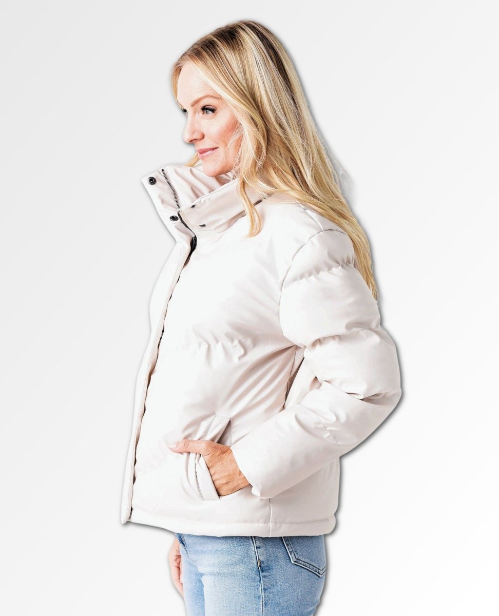 Downtown Puffer Jacket Oatmeal - miamidrugpossession