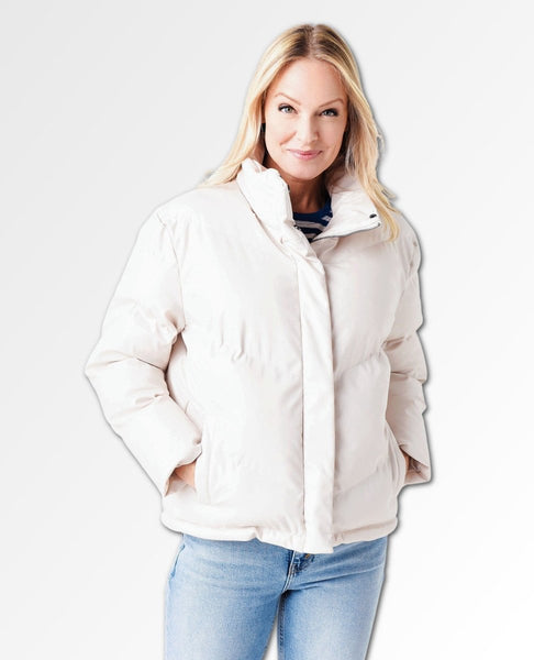 Downtown Puffer Jacket Oatmeal - miamidrugpossession