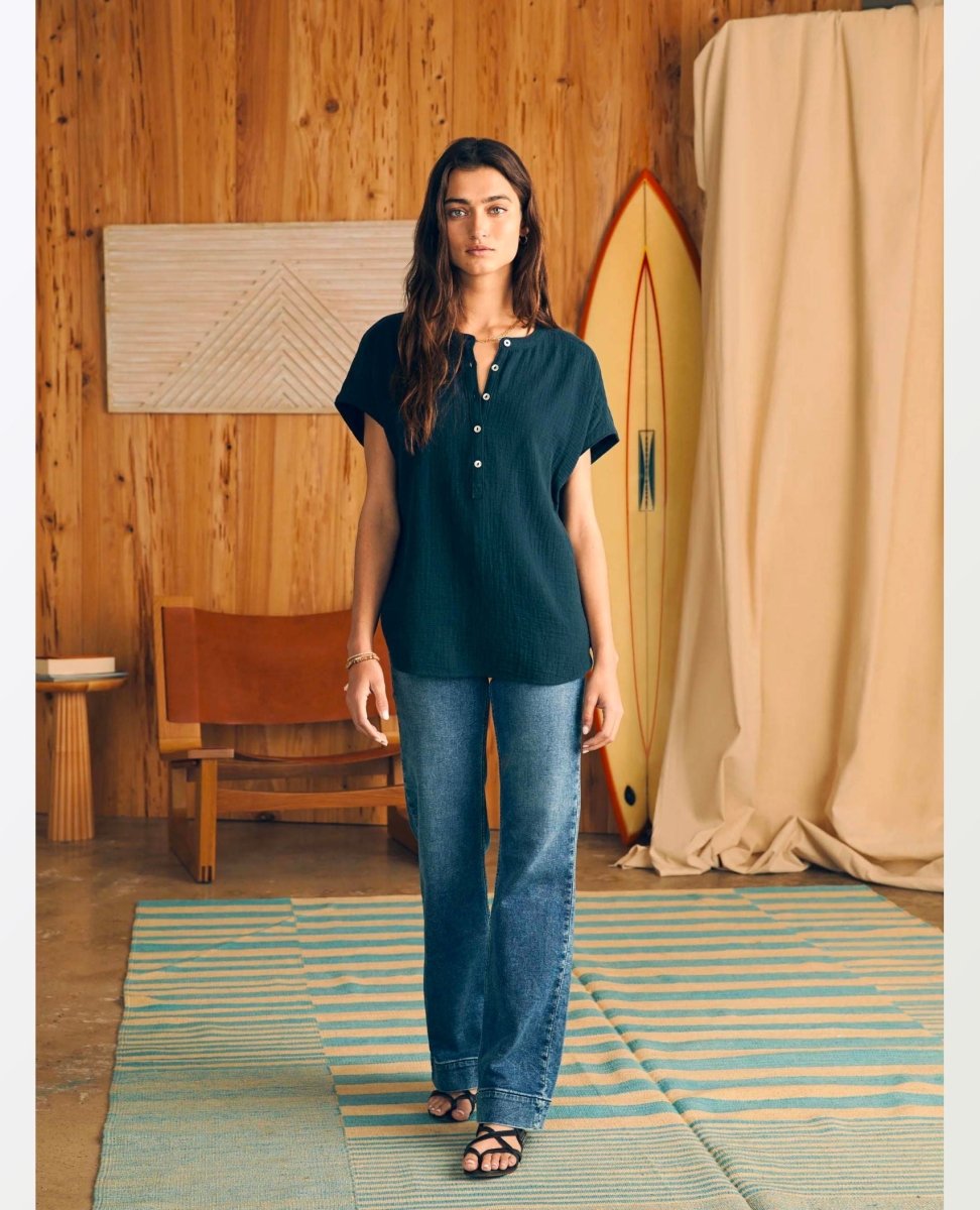 Dream Cotton Gauze Desmond Top Navy - miamidrugpossession