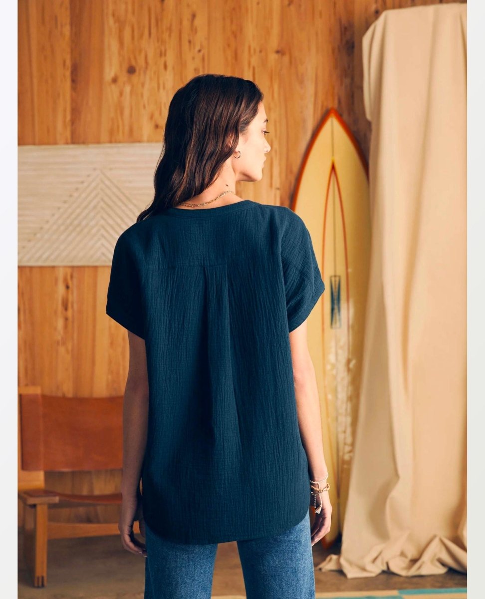 Dream Cotton Gauze Desmond Top Navy - miamidrugpossession