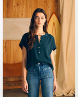 Dream Cotton Gauze Desmond Top Navy - miamidrugpossession