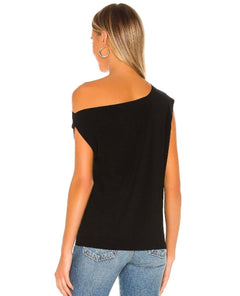 Drop Shoulder Top Black - miamidrugpossession