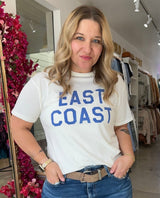 EAST COAST Cream Vintage Unisex Tee - miamidrugpossession