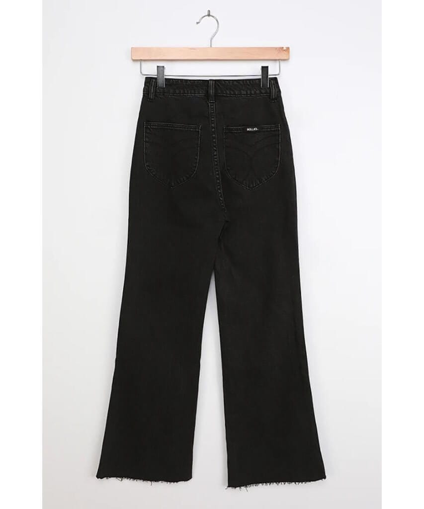 Eastcoast Crop Flare Washed Black High Rise Jeans - miamidrugpossession