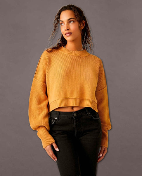 Easy Street Cropped Pullover Golden Squash - clearpathherbicide