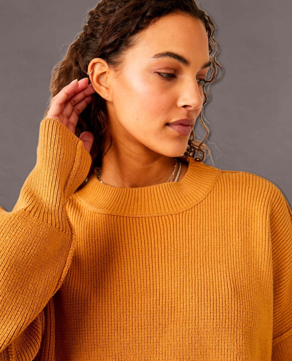 Easy Street Cropped Pullover Golden Squash - miamidrugpossession