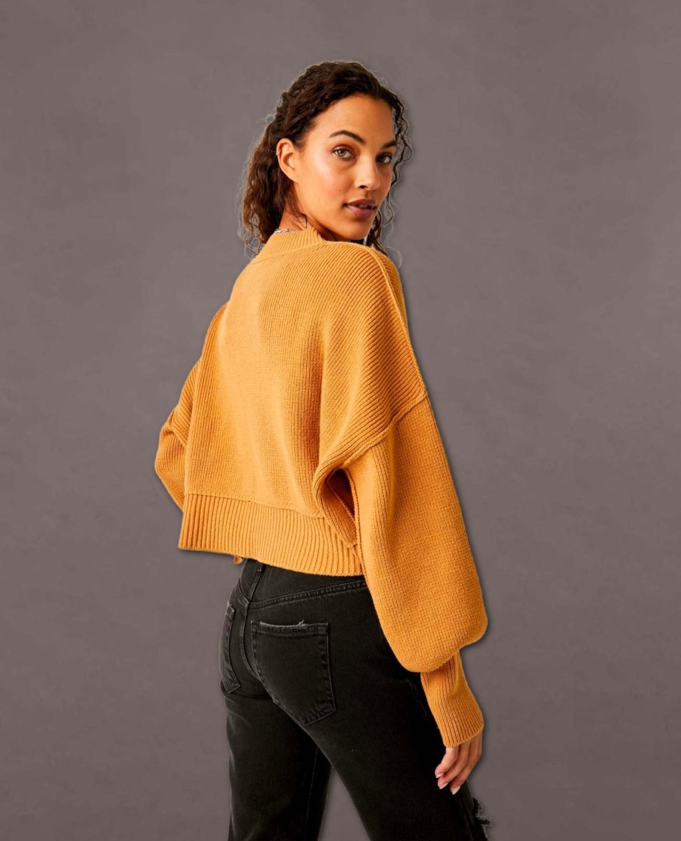 Easy Street Cropped Pullover Golden Squash - miamidrugpossession