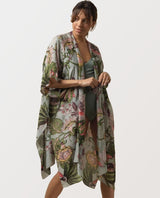 Eccentric Bloom Hand Printed Long Kimono - miamidrugpossession