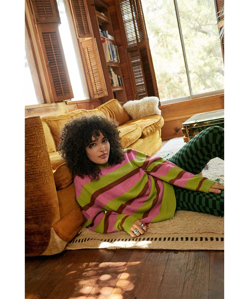 Electric Julep Stripe Oversized Pullover - clearpathherbicide