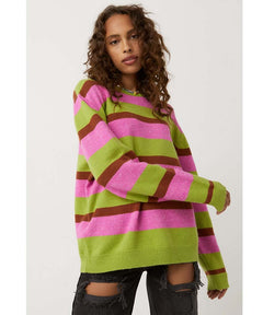 Electric Julep Stripe Oversized Pullover - miamidrugpossession