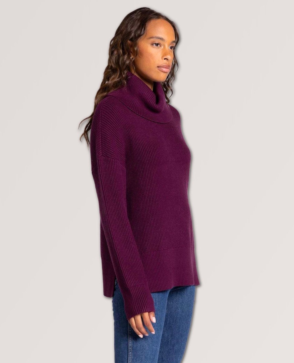 Elena Cowlneck Sweater Cabernet - clearpathherbicide