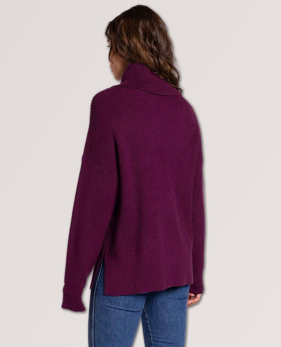 Elena Cowlneck Sweater Cabernet - miamidrugpossession