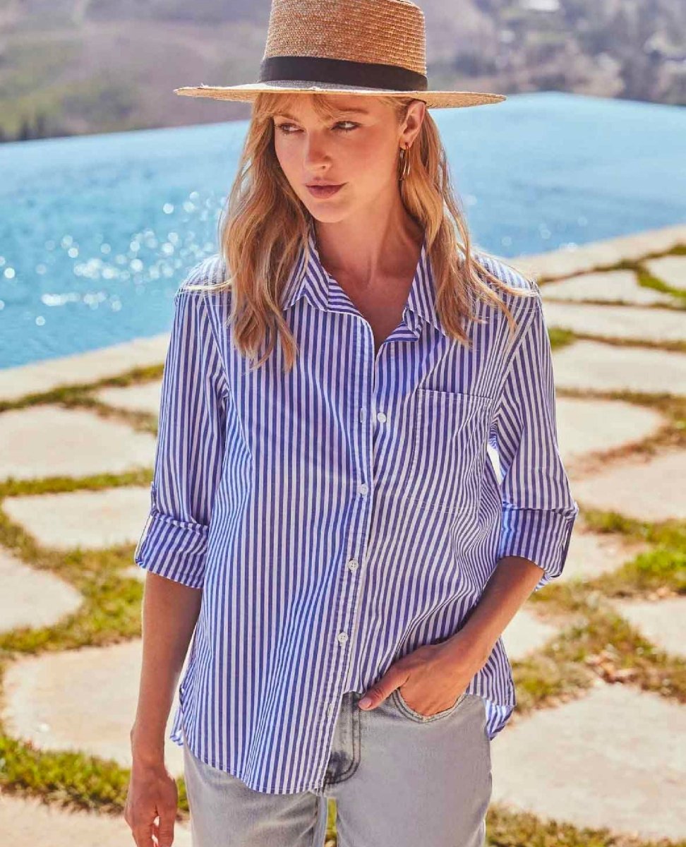 Elisa Blue White Striped Shirt - clearpathherbicide