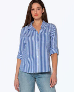 Elisa Blue White Striped Shirt - clearpathherbicide