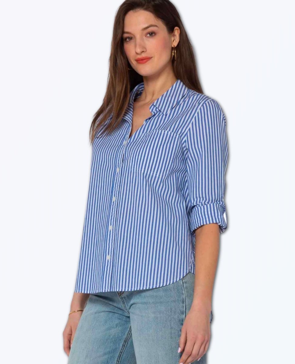 Elisa Blue White Striped Shirt - clearpathherbicide