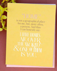 Elizabeth Gilbert Homes All Over the World Card - PINK ARROWS