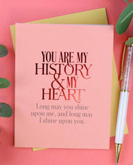 Elizabeth Gilbert You Are My History and My Heart Card - PINK ARROWS