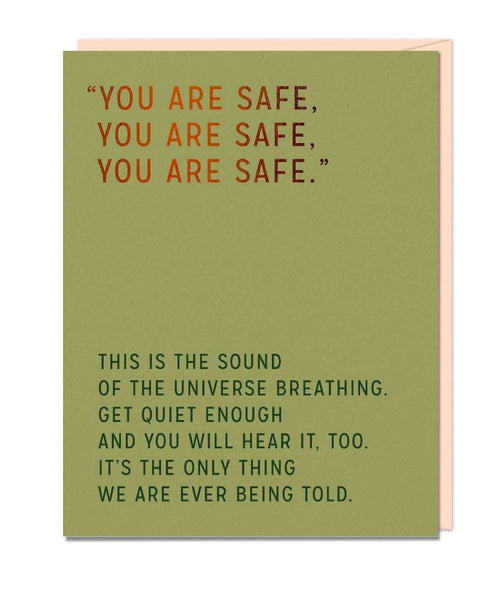 Elizabeth Gilbert You Are Safe Card - miamidrugpossession