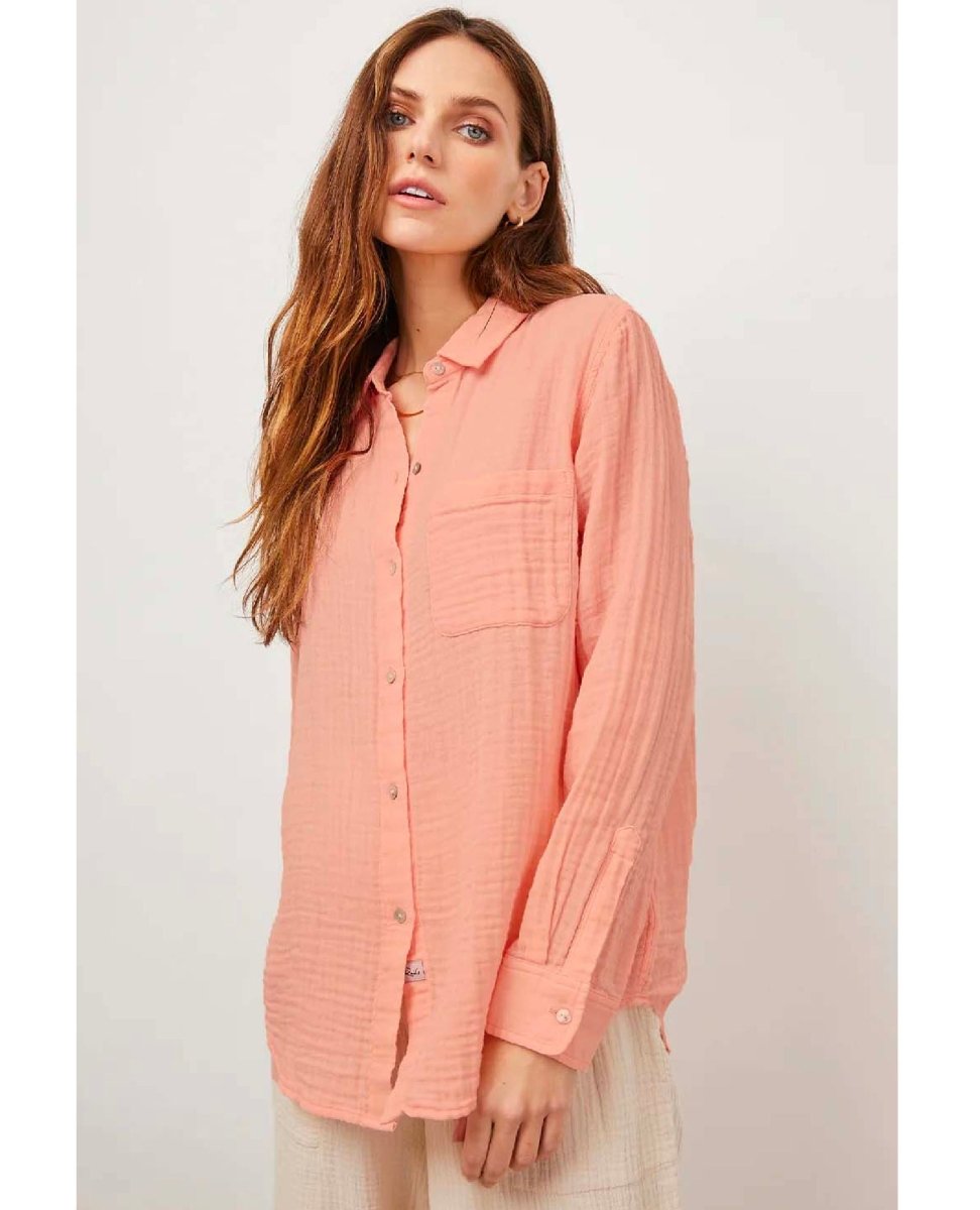 Ellis Flamingo Button Down - PINK ARROWS