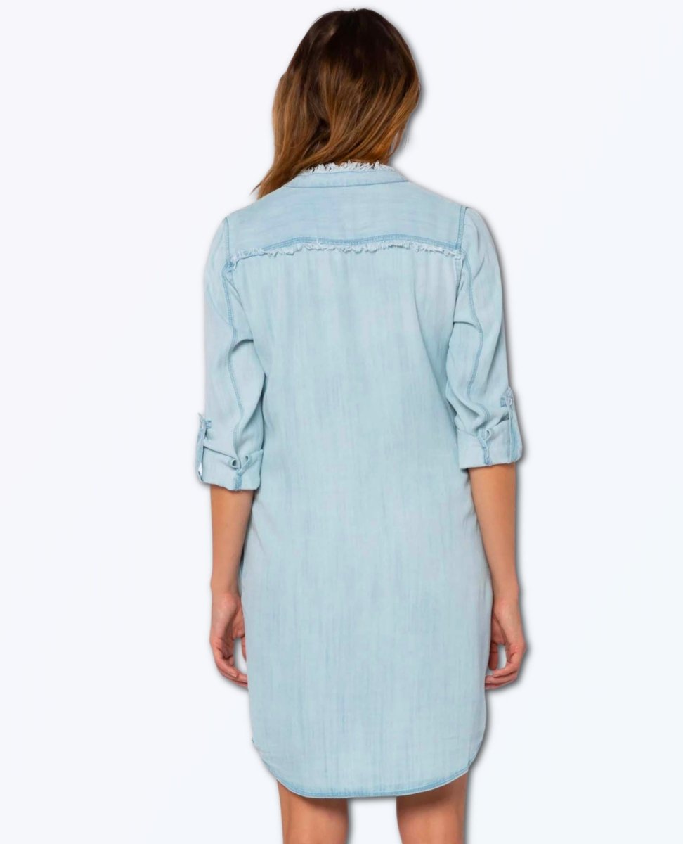 Elly Pocket Shirtdress Glendora Chambray - PINK ARROWS