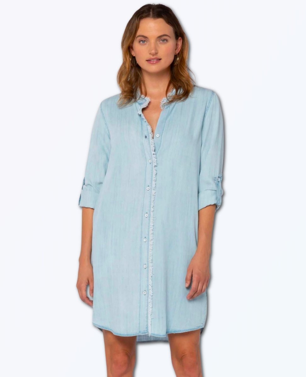 Elly Pocket Shirtdress Glendora Chambray - PINK ARROWS