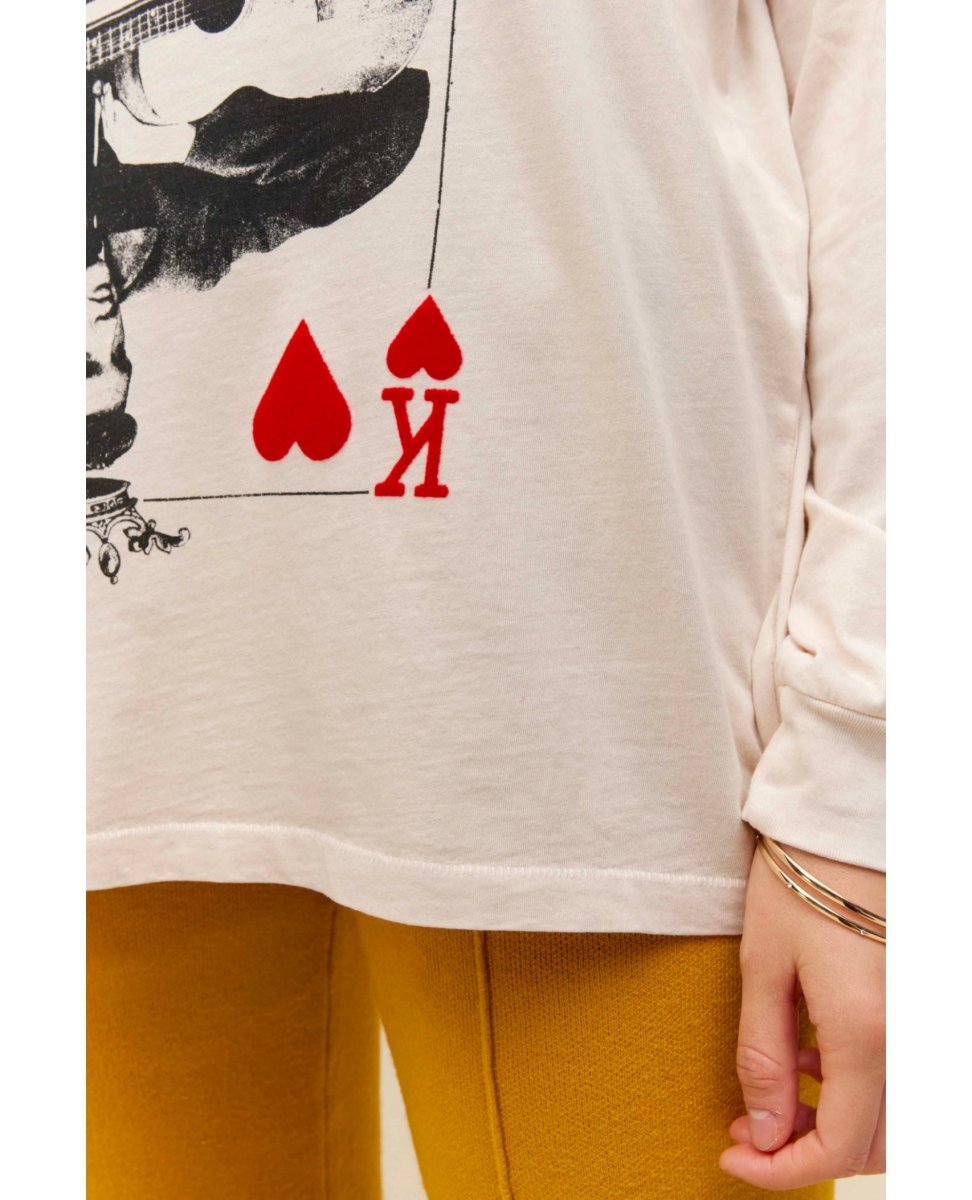 Elvis King Of Hearts Long Sleeve Vintage White - miamidrugpossession