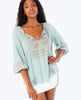 Embroidered Blouse Seafoam - miamidrugpossession