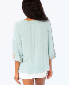 Embroidered Blouse Seafoam - clearpathherbicide