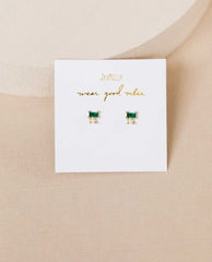 Emerald Double Stud Stack - PINK ARROWS