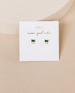 Emerald Double Stud Stack - PINK ARROWS