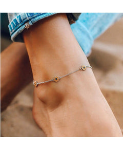 Enamel Sunflower Anklet - miamidrugpossession